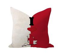 WSDESDEC Modern Throw Pillow Cover 20x20in I Love My Country England Decor Solid Pillow Case Flag Sports Bar Party Events Cotton Linen Pillows Cover for Living Room Outdoor Car
