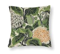 WSDESDEC Soft Pillow Cover 18x18in Green And White Chinoiserie Floral Decorative Pillow Cases Traditional Oriental Exotic Accent Home Decoration Square Silk Pillowcases for Bedroom Holiday Party Sofa