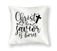 WSDESDEC Solid Throw Pillow Cover 20x20in Easter Christ The Savior Is Born Rustic Pillow Case Accent Bunny Farmhouse Decor Square Silk Pillowcases for Gallery Indoors Garden