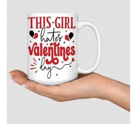 WSDESDEC This Girl Hates Valentines Lay Coffee Mugs Cups 15oz Cute Tea Cup Stocking Stuffer for Dad Mom Friend Ceramic White