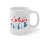 WSDESDEC Valentines Babe Coffee Tea Mug 11oz Funny Coffee Tea Cups Gag Xmas Present Idea from Daughter Son Kids Ceramic White