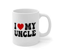 WSDESDEC 情人节Valentine's Day 爱万物 家庭成员款 Uncle Coffee Tea Mug 11oz Valentines Love Word Novelty Coffee Tea Cups Mom Grandmother Birthday Gifts Ceramic White