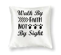 WSDESDEC Walk By Faith Not By Sight Solid Pillow Cover Elegant Home Pillow Cushion Case Bunny Square Silk Pillowcases for Home Decor Patio Indoors Office 20x20in