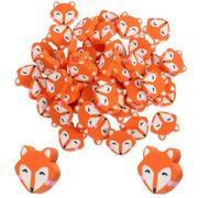 WSDMAVIS 100Pcs Cute Orange Heart-Shaped Plastic Pencil Erasers
