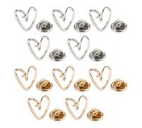 WSDMAVIS 10Pcs Modesty Pin Exquisite Heart Brooch Pin Anti-Light Exposure Love Lapel Pin Hollow Decorative Pins for Scarves Bags Shirts, S, Zinc, no gemstone