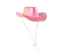 WSDMAVIS 1Pcs Cat Cowboy Hat Pink Stylish Adjustable Polyester Cat Hat Universal Cat Sun Hat for Any Occasion