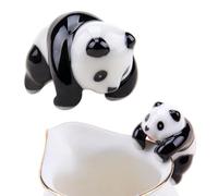 WSDMAVIS 1Pcs Climbing Panda Statue Ceramic Hanging Panda Flower Pot Hugger Figurines for Planter Vase Coffee Mugs Cups Bowl Terrarium Decor for Home Garden