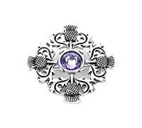 WSDMAVIS 1Pcs Vintage Silver Scottish Brooch Pin Thistle Brooch Celtic Pin Scottish Pin for Scarf Sweater Accessories, Silver Zinc
