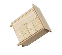 Wsdsgz 1/12 Scale Antique Wooden Dresser Miniature Four Drawer Cabinet With Smooth For Realistic Bedroom Storage And Antique Miniature Drawer Chest