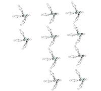 Wsdsgz 10pcs Fishing Rolling Swivels Connector Swivels Rotating Bearing Squid Lures Tackle Accessories with Glow Tackle Connectors