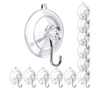 Wsdsgz 12Pcs Clear Suction Cup Hooks Nonrust Steel Hold 10lbs Efficient Adhesive Hangers for Smooth Surfaces Bathroom Clear PVC Adhesive