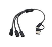 Wsdsgz 1PC 2/3 In1 USB + Type C Host Power Splitter Adapters To Type Otgs Male Female Cable For Charging And Data Nylon Braideds Hubs