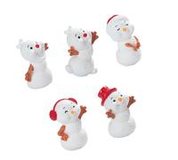 Wsdsgz 5Pcs Tiny Resin Snowman Tabletop Ornament Miniature Resin Snowman Sculpture For Mantels Christmas Tree Decoration Outdoor Christmas Decoration