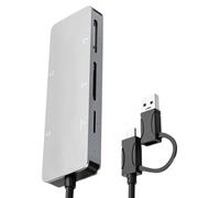 Wsdsgz 6 in 1 Card Reader USB3.0 Type C Adapter Supporting MS Cards Multiple Devices Compatible Memory Card Reader