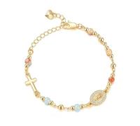 Wsdsgz Alloy with Gold Heart and Obsidians Crosses Symbolizing Protective and Faith for Long Time Wear Fashion