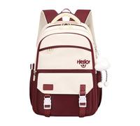 Wsdsgz Contrasat Color Backpack with Unique Charm for Travel School and Daily Use Teens Large Capacity Nylon School Book Bag Large Capacity Schoolbag Backpack