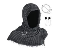 Wsdsgz Cowl & Greek God Shoulder Cape With Brooch Medieval Hooded Cloak For Halloween Costume Medieval Cowl Hood Scarf
