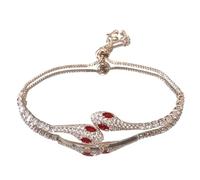 Wsdsgz Elegant Diamonds-Studded Snake Adjustable Alloy Wristband for Evening Parties & Daily Wear Adjustable Luxury Wrist Jewelry