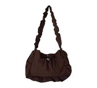 Wsdsgz Lightweight Wrinkles Texture Shoulder Bag with Ruffle Detail and Multi Compartment Organization Design Underarm Bags Office Ladies Organizer Nylon Purse