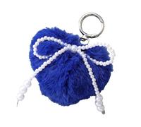 Wsdsgz Pearls Heart Faux Furs Poms Poms Chains Bag Accessories Puffball Keyring Backpack Charms Pendant For Womens Girls Handbag Toted Bag Pendant