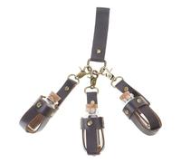 Wsdsgz Potion Bottle with Leather Holder Halloween Wizard Potion Glass Holder with Cork Stoppers Witch Costume Accessories Medieval Belt