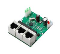 Wsdsgz Small 3Port Fast Ethernet Data 100Mbps PCB Board LED Indicators Space Saving Easy Installation Office Switches
