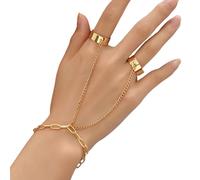 Wsdsgz Trendy Real Gold Plated Zincs Alloy Hand Chain with Adjustable Length Stylish Accessory for Everyday Wear Trendy Gold Bracelets for Women
