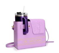 Wsdsgz Trendy Texture Drink Container Crossbody Bag Water-Resistant PU Fabric Multi-Size Fit Outdoor Adventures Daily Commute Waterproof Hiking Camping Flask Bag