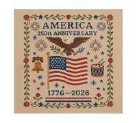 Wsdsgz US 250th Anniversary Crossing Stitching Set Pattern Commemorative Embroidery Gift Patriotic Set Beginner Crossing Kit