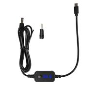 Wsdsgz USB C To DC5525 Charging Cable With 4.0x1.7mm Interchangeable Tip And Voltages Display Function