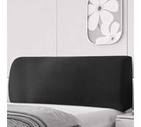 Wsetyy 1.5m Bed Headboard Cover Slipcover, Stretch Head Board Covers Protector Fully Wrapped, for Double King Size Bed, Dustproof and Cat Scratch-proof (Black, 150cm)