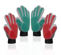 Wsetyy 4pcs Pet Grooming Glove Deshedding Brush Mitt Efficient Hair Remover Massage Tool Dogs Cats Rabbits Horses Wet Dry Use Premium Silicone Tips