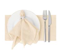 Wsetyy Cloth Napkin Set of 12, Blue Cotton Napkins Cloth, Dinner Napkins for Wedding, Dinner, Party, Daily Use (Beige-1)