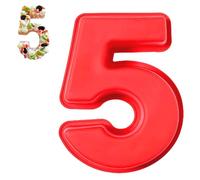 Wsetyy Number Cake Moulds Birthday, 3D Baking Mould Number Cake Tin, for Mousse Jelly Chocolate Baking, Made of Food-Grade Silicone, Easy to Demold, Washable (5)