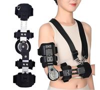 Wsexyy Hinged Post-Op Elbow Brace, Hinged ROM Elbow Brace with Sling Stabilizer, Bending Angle 0-120°and Length 35-43cm Adjustable, for Post-Surgery Recovery, Elbow Injury Support