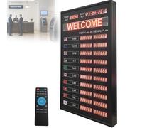 Wsexyy LED Exchange Rate Display Board, 10 Countries Wall-Mounted Digital Currency Rate Board, 25 * 35mm Digital Size, with Remote Control, Auto Date Update, for Banks, Financial Institutions