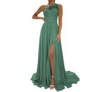 WSEYU A Line Long Formal Evening Dress for Wedding Guest Corset Red Carpet Gowns Formal Party Dresses Eucalyptus UK12