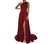 WSEYU A Line Long Formal Evening Dress for Wedding Guest Corset Red Carpet Gowns Formal Party Dresses Burgundy UK32