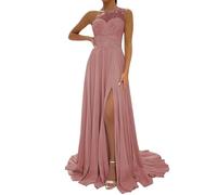 WSEYU One Shoulder Anniversary Dresses with Bustier Casual Bridal Gowns Sleeveless Costume Party Dress Dusty Rose UK30