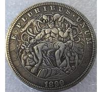 WSFSDAN Devil Lucifer Pattern 38MM Diameter Metal Challenge Coins Lucky Coins Magic Props Birthday Gifts Home Decor Collectibles-default