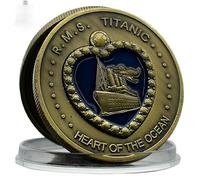 WSFSDAN Titanic Heart of The Ocean Bronze Coin Forever Love Medical Seal Collection Love Gifts-default