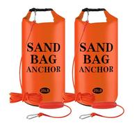 WSFSLJWDW 2PCS Sand Anchor Bags, Waterproof Dry Bags, 2-in-1 Jet Ski Anchor Bag Kit with Adjustable Buoy for Small Boat Jetski Power Watercrafts Canoes and Kayaks