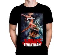 WSH - Jaws-Leviathan - Classic 70's Shark Movie Merchandise Black T-Shirt