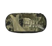 WSHFFILO A Skeleton with Burning Cigarette Printed Pencil Bag Pencil Case Pencil Pouch Portable Stationery Bag