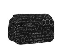 WSHFFILO Abstract Science Chemistry Printed Double Clamshell Pen Case Pencil Pouch Portable Stationery Bag