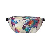 WSHFFILO Abstract World Map Printed Crossbody Waist Pack Casual Chest Bag