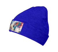 WSHFFILO Abstract World Map Printed Knitted Hat Fashionable brimless Cap Warm Beanies Blue