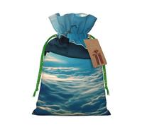 WSHFFILO Aircraft Fighter Jets printed Gift packaging bag Jute Drawstring Gift Bag