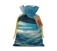 WSHFFILO Aircraft Fighter Jets printed Gift packaging bag Jute Drawstring Gift Bag