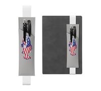 WSHFFILO American Flag Patriotic Fishing Printed Leather Pen Holder Bookmark Pencil Case